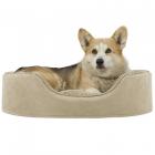 FurHaven Pet Dog Bed | Oval Terry Fleece and Suede Pet Bed for Dogs & Cats, Camel, Extra Large