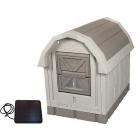Dog Palace Insulated Dog House with Heating Pad, Large, Inside Dimensions 30.5"H x 24"W x 35.5" L, Grey