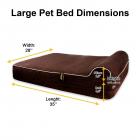 Dog Bed With Pillow Orthopedic Memory Foam Waterproof Large - Brown