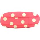 WufFuf Round Pet Bed with Liner, 24" Diameter, Oxygen Candy Pink with White Dots