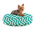 WufFuf Round Pet Bed with Liner, 24" Diameter, Oxygen Candy Pink with White Dots