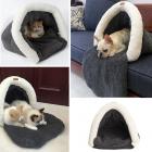 Petacc Detachable Pet Sleeping Bag Ultra Soft Pet Sofa Cushion Warm Pet Sleeping Sack Fit Small Sized Dogs and Cats, Dark Grey