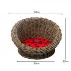 Mrosaa Pet Beds for Cats/Dogs, Woven Wicker Basket Bed Seat Mat for Pet Dog Cat, Durable Washable