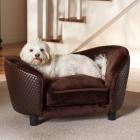 Enchanted Home Pet Ultra Plush Snuggle Sofa Dog Bed, Small, 26.75"x16"x14.75", Brown