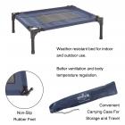 Elevated Pet Bed-Portable Raised Cot-Style Bed W/ Non-Slip Feet, 24.5”x 18.5”x 7” for Dogs, Cats, and Small Pets-Indoor/Outdoor Use by Petmaker (Blue)