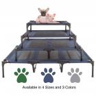 Elevated Pet Bed-Portable Raised Cot-Style Bed W/ Non-Slip Feet, 24.5”x 18.5”x 7” for Dogs, Cats, and Small Pets-Indoor/Outdoor Use by Petmaker (Blue)