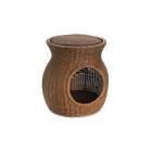 Hand Woven Two Level Rattan Wicker Metal Frame Pet Bed Condo for Cats or Small Dogs