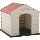 Rimax Traditional Taupe Dog House for Small Breeds, 23" H x 24" W x 26" D