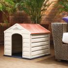 Rimax Traditional Taupe Dog House for Small Breeds, 23" H x 24" W x 26" D