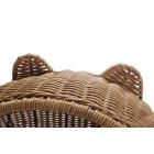 Rattan Wicker Style Indoor Outdoor Closed Pet Bed House with Metal Frame for Small Dogs or Cats
