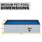 KOPEKS Outdoor Rectangular Swimming Pool Bathing Tub - Portable Foldable - Medium - 40 x 30 - Grey