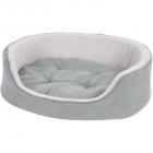 PETMAKER Cuddle Round Microsuede Pet Bed, Small, Gray
