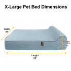 Kopeks Orthopedic Memory Foam Waterproof Dog Ped with Pillow, X-Large, 50"x34"x10", Gray