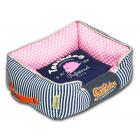 Touchdog Polka-Striped Polo Easy Wash Rectangular Fashion Dog Bed