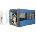 SportPet Large Travel Pop Open Pet Crate, Large (36" x 20.75" x 32"), Color May Vary (Blue/Red)