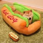 Moaere Hot Dog Design Couch Pet Dog Bed Kennel Cat Nest Ultra Cotton Lounge Sofa Dog House Pet Basket Removable and Washable Pet Cushion Mat for Winter