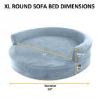 Kopeks Deluxe Orthopedic Memory Foam Round Sofa Dog Bed, X-Large, 50"x6"x50", Gray