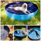 Outdoor Swimming Pool Bathing Tub - Portable Foldable - Ideal for Pets - XL 63" x 12" - Blue
