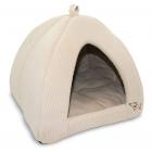 Best Pet Supplies Corduroy Tent Bed for Pets, Beige - Medium