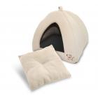 Best Pet Supplies Corduroy Tent Bed for Pets, Beige - Medium