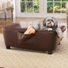 Enchanted Home Pet Brisbane Tufted Sofa Dog Bed, Medium, 33"x21"12", Brown