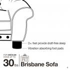 Enchanted Home Pet Brisbane Tufted Sofa Dog Bed, Medium, 33"x21"12", Brown