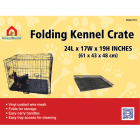 KennelMaster 42" Double Door Folding Black Wire Dog Crate