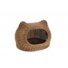 Rattan Wicker Style Indoor Outdoor Pet Bed Cave with Metal Frame for Small Dogs or Cats