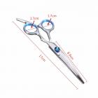 Kadell 6'' 7in1 Professional Pet Dog Grooming Scissors Kit Stainless Steel Cat Rabbit Straight Curved Thin Cutting Shear-Sharp with Trimming Comb and Clean Cloth & Scissors Case