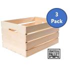 Crates and Pallet Wood Crate 3 Pack, Large