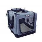 Jespet Soft Dog Crates Kennel for Pets, 3 Door 26" Soft Sided Folding Travel Pet Carrier with Straps and Fleece Mat for Dogs, Cats, Rabbits