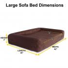 Deluxe Orthopedic Memory Foam Sofa Lounge Dog Bed - Large - Brown