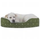 FurHaven Pet Dog Bed | Print Flannel Oval Pet Bed for Dogs & Cats, Jade Green, Extra Large