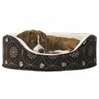 FurHaven Pet Dog Bed | Print Flannel Oval Pet Bed for Dogs & Cats, Jade Green, Extra Large